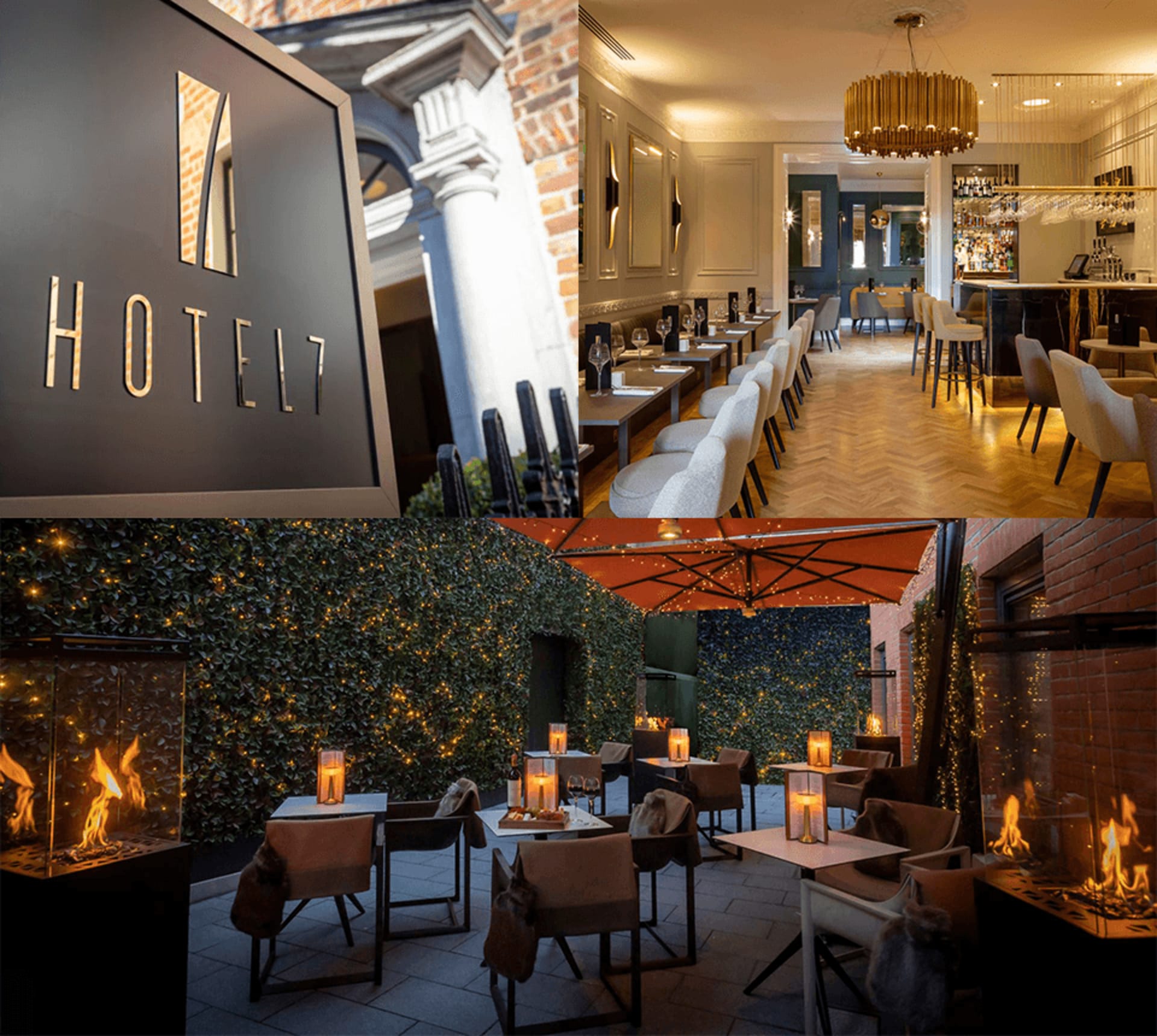 Hotel 7 Entrance, Dining & Bar Area and Outdoor Seating